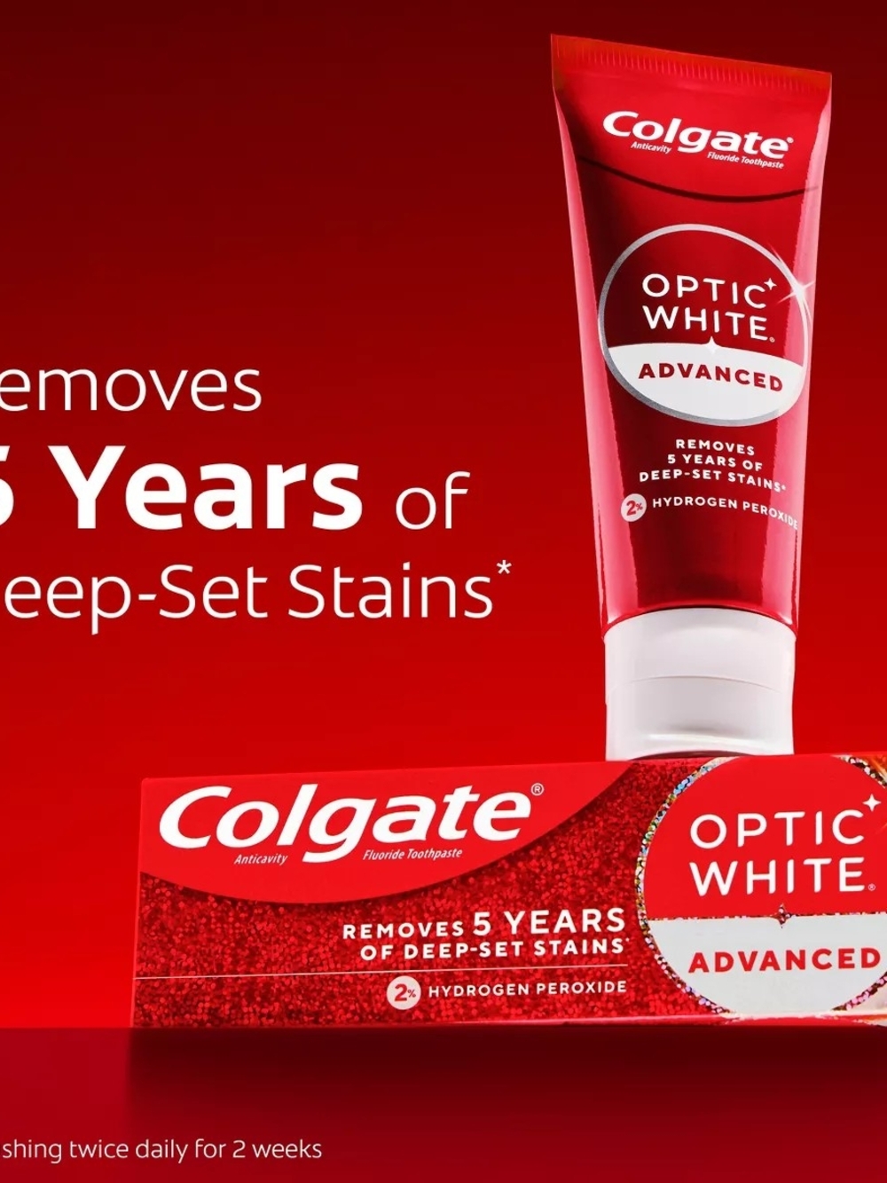Colgate Optic White Advanced Toothpaste - Red - Picture 2 of 6